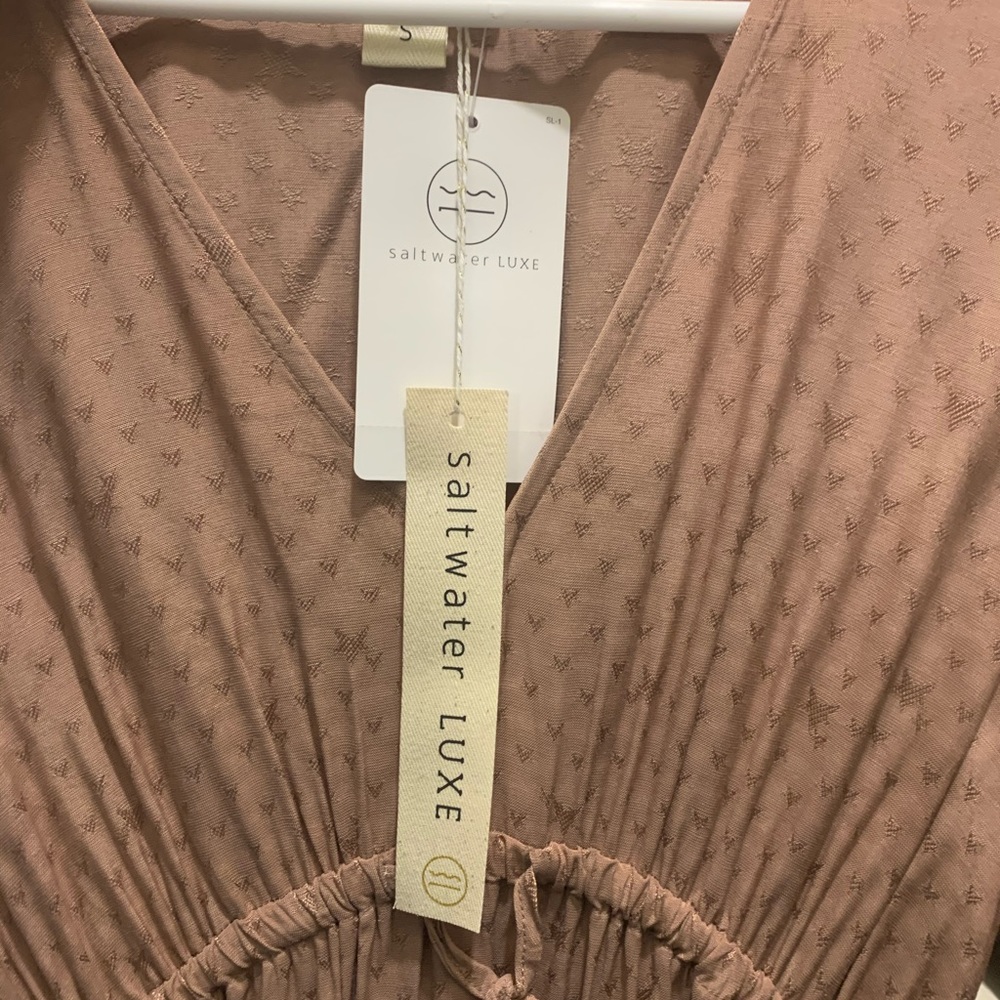 NWT Saltwater Luxe blush star print midi dress